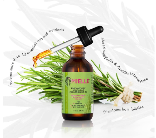 Boost Hair Growth with Mielle Organics Rosemary Mint Scalp & Hair Strengthening Oil – 2oz (Pack of 3)